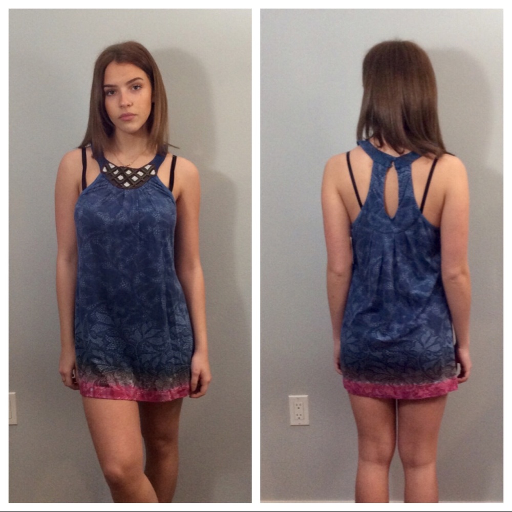 NWT Language blue halter top, size L